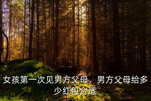 女孩第一次見男方父母，男方父母給多少紅包合適