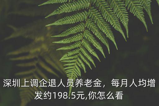 深圳上調企退人員養老金，每月人均增發約198.5元,你怎么看