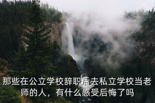 那些在公立學校辭職后去私立學校當老師的人，有什么感受后悔了嗎