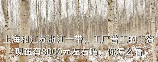 上海和江蘇浙江一帶，工廠普工的工資現(xiàn)在有8000元左右嗎，你怎么看