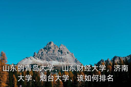 山東的青島大學、山東財經大學，濟南大學、煙臺大學、該如何排名
