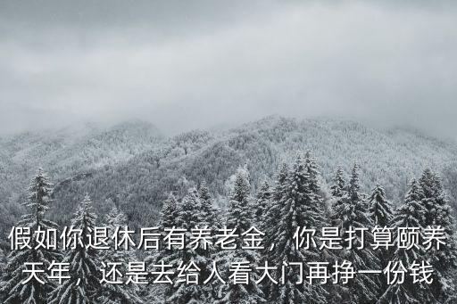 假如你退休后有養(yǎng)老金，你是打算頤養(yǎng)天年，還是去給人看大門再掙一份錢