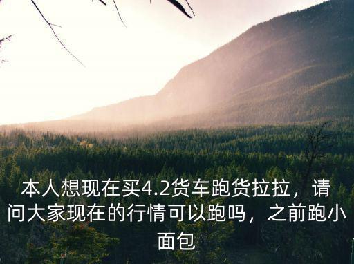 本人想現在買4.2貨車跑貨拉拉，請問大家現在的行情可以跑嗎，之前跑小面包