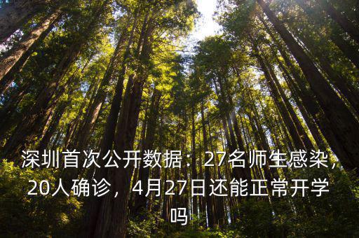 深圳首次公開數據：27名師生感染，20人確診，4月27日還能正常開學嗎