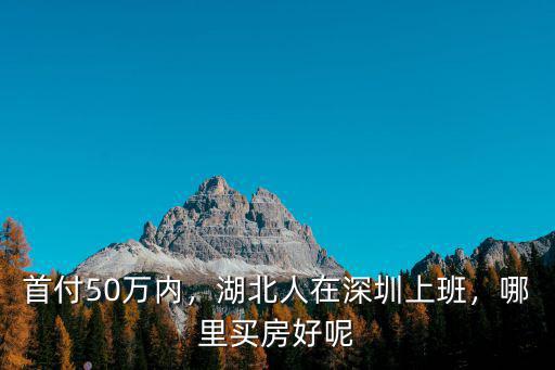 首付50萬內(nèi)，湖北人在深圳上班，哪里買房好呢