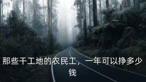 那些干工地的農民工，一年可以掙多少錢