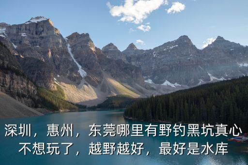 深圳，惠州，東莞哪里有野釣黑坑真心不想玩了，越野越好，最好是水庫(kù)