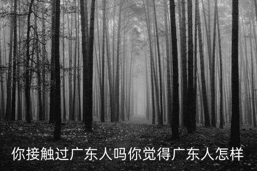 你接觸過廣東人嗎你覺得廣東人怎樣