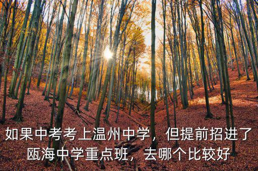 如果中考考上溫州中學，但提前招進了甌海中學重點班，去哪個比較好