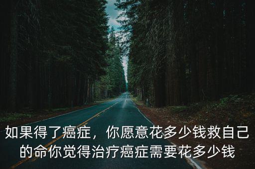 如果得了癌癥，你愿意花多少錢救自己的命你覺得治療癌癥需要花多少錢