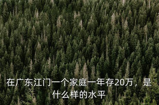 江門地區一般家庭月收入多少,現在一個普通家庭