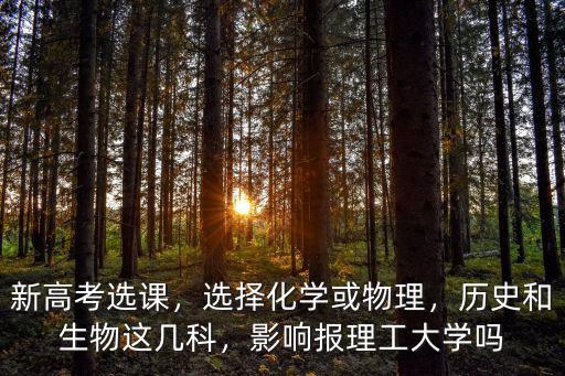 新高考選課，選擇化學或物理，歷史和生物這幾科，影響報理工大學嗎