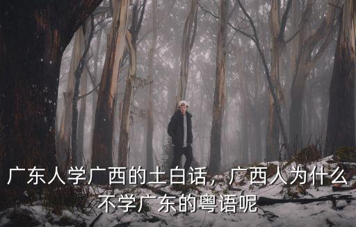 廣東人學(xué)廣西的土白話，廣西人為什么不學(xué)廣東的粵語(yǔ)呢