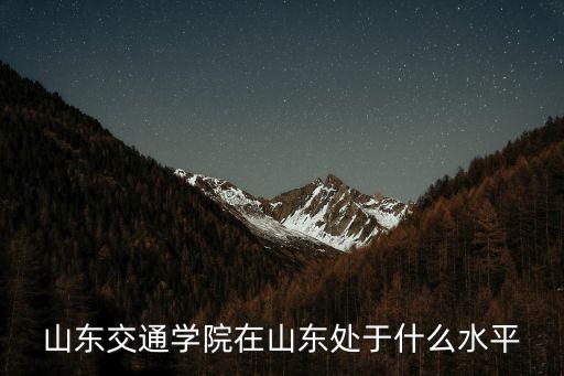 山東交通學(xué)院在山東處于什么水平