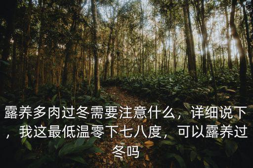 露養(yǎng)多肉過冬需要注意什么，詳細說下，我這最低溫零下七八度，可以露養(yǎng)過冬嗎