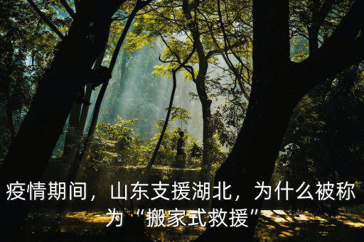 疫情期間，山東支援湖北，為什么被稱為“搬家式救援”