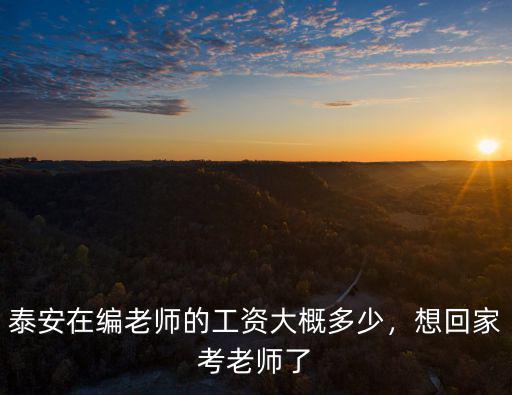 泰安在編老師的工資大概多少，想回家考老師了