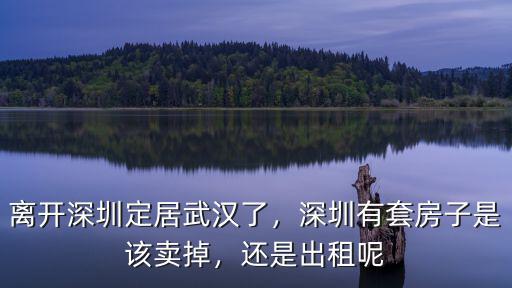 離開深圳定居武漢了，深圳有套房子是該賣掉，還是出租呢