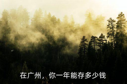 在廣州，你一年能存多少錢