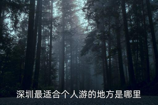 深圳最適合個人游的地方是哪里