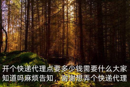 廣州代理快遞店多少錢,開個快遞代理點要多少錢