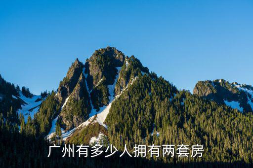 廣州有多少人擁有兩套房