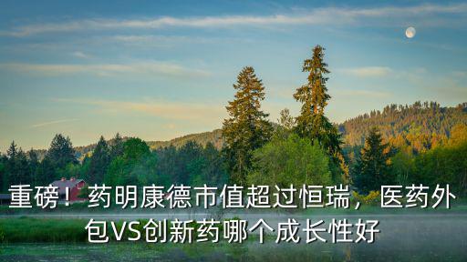 重磅！藥明康德市值超過恒瑞，醫藥外包VS創新藥哪個成長性好