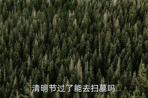 清明節過了能去掃墓嗎