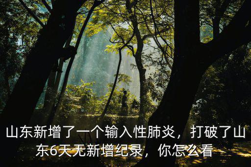 山東多少天無新增了,山東新增了一個輸入性肺炎