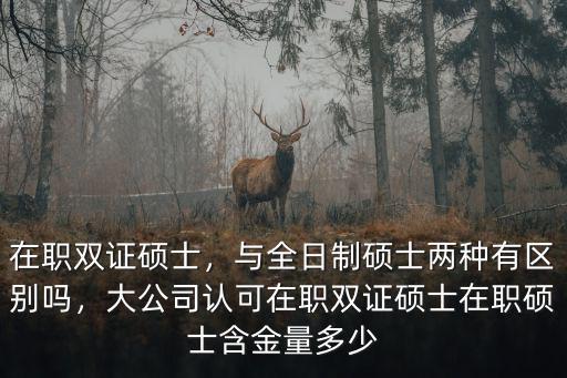 在職雙證碩士，與全日制碩士兩種有區別嗎，大公司認可在職雙證碩士在職碩士含金量多少