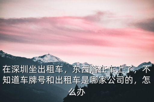 在深圳坐出租車，東西落在車上了，不知道車牌號和出租車是哪家公司的，怎么辦