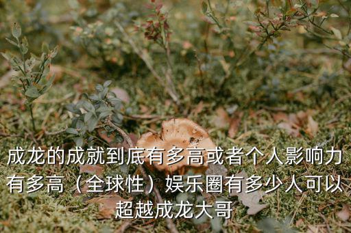 成龍的成就到底有多高或者個人影響力有多高（全球性）娛樂圈有多少人可以超越成龍大哥