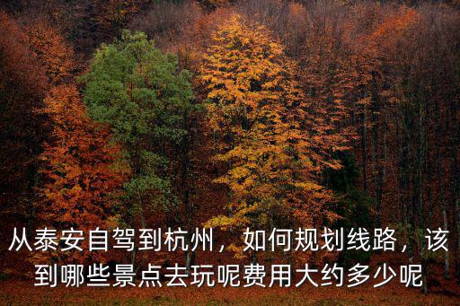 泰安到杭州自駕來回多少錢,從泰安自駕到杭州