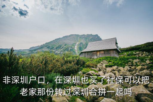 非深圳戶口，在深圳也買了社?？梢园牙霞夷欠蒉D(zhuǎn)過深圳合拼一起嗎