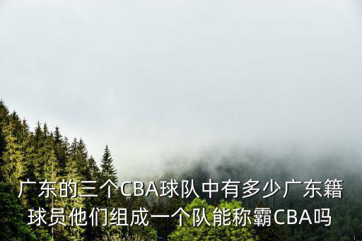 廣東的三個CBA球隊中有多少廣東籍球員他們組成一個隊能稱霸CBA嗎