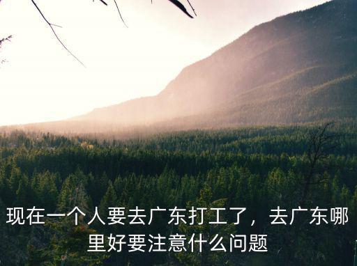 現(xiàn)在一個人要去廣東打工了，去廣東哪里好要注意什么問題