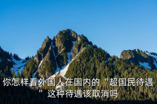 你怎樣看外國人在國內的“超國民待遇”這種待遇該取消嗎