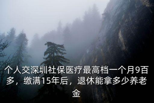 深圳社保買滿之后每個月有多少,深圳交滿15年社保