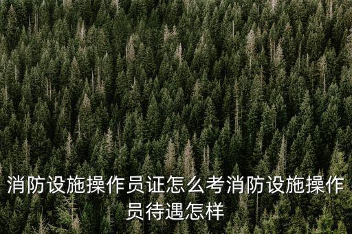 廣州消防設施操作員怎么考取,消防設施操作員證怎么考