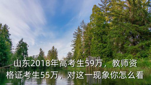 山東2018年高考生59萬，教師資格證考生55萬，對這一現(xiàn)象你怎么看