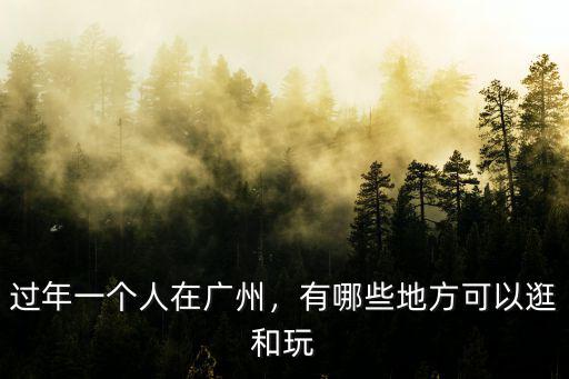 過年一個人在廣州，有哪些地方可以逛和玩