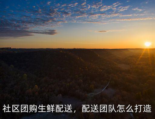 廣東打造配送系統(tǒng)怎么做,社區(qū)團購生鮮配送