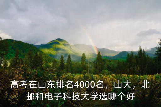 高考在山東排名4000名，山大，北郵和電子科技大學選哪個好