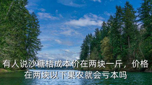 有人說沙糖桔成本價在兩塊一斤，價格在兩塊以下果農就會虧本嗎