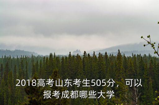 2018高考山東考生505分，可以報考成都哪些大學