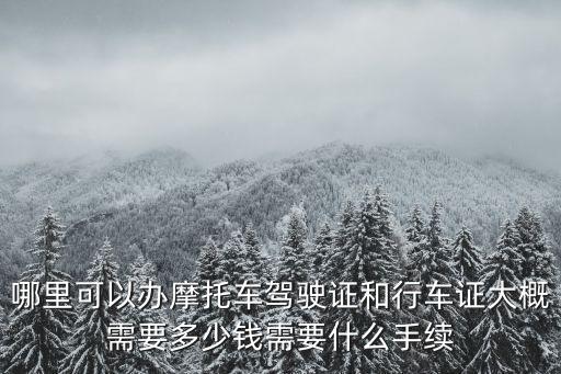 哪里可以辦摩托車駕駛證和行車證大概需要多少錢需要什么手續(xù)