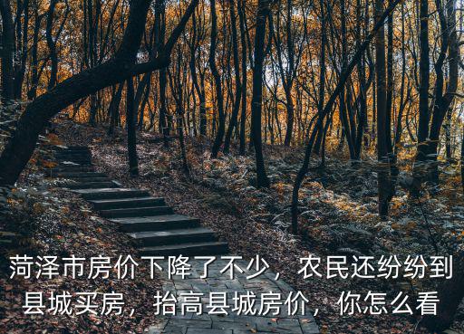 菏澤市房價下降了不少，農民還紛紛到縣城買房，抬高縣城房價，你怎么看