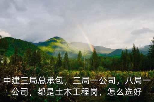 中建三局總承包，三局一公司，八局一公司，都是土木工程崗，怎么選好