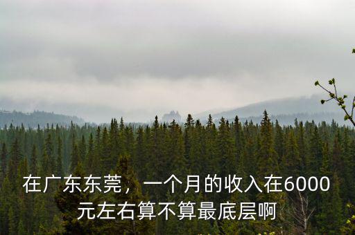 在廣東東莞，一個月的收入在6000元左右算不算最底層啊
