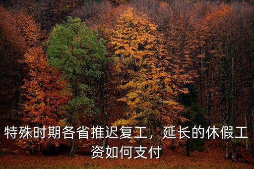 特殊時期各省推遲復工，延長的休假工資如何支付